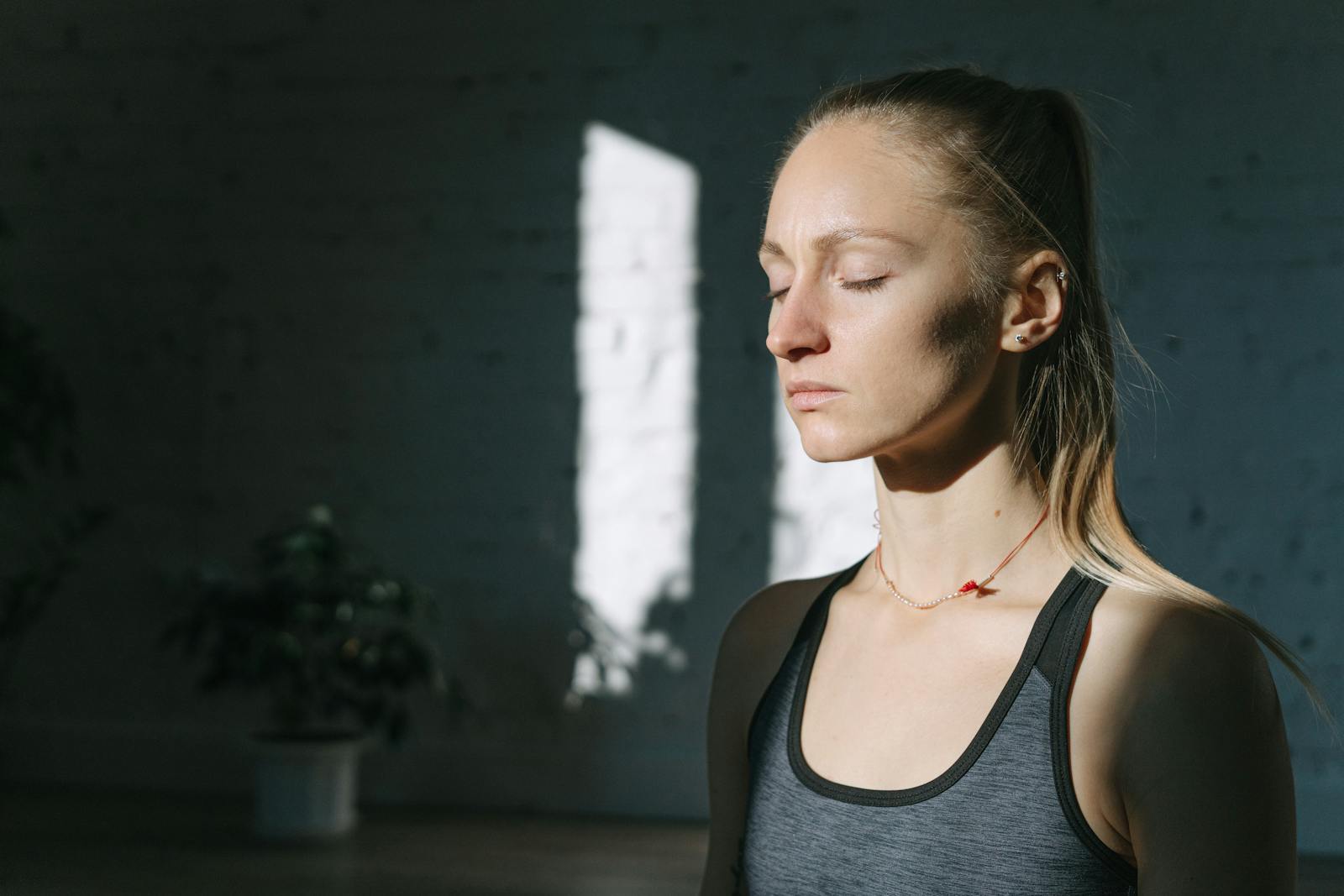 person sitting calmly alone