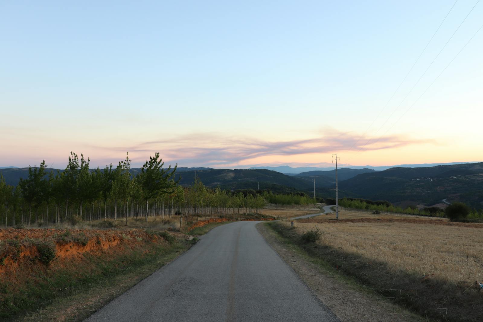 small town road dusk