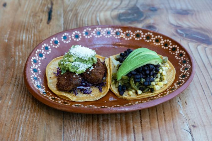 Weeknight Black Bean Tacos With Charred Corn and Lime Crema in 20 Minutes