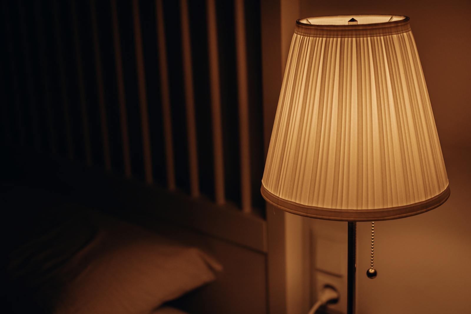 bedside lamp evening