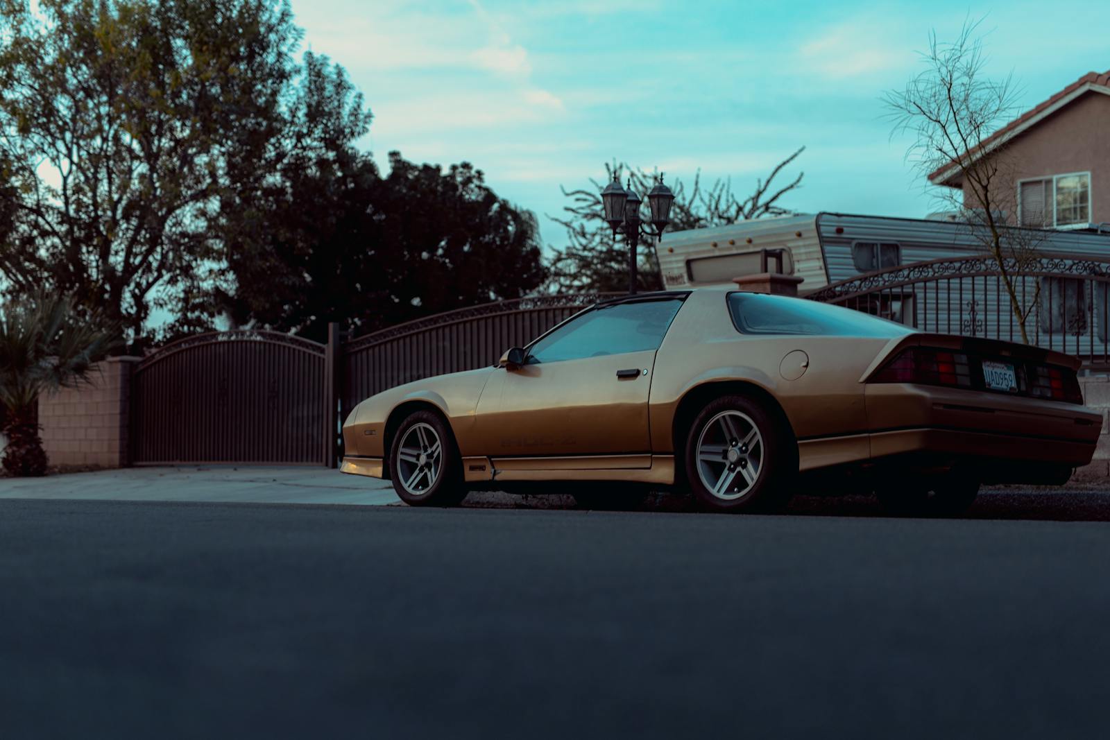 car parked driveway dusk