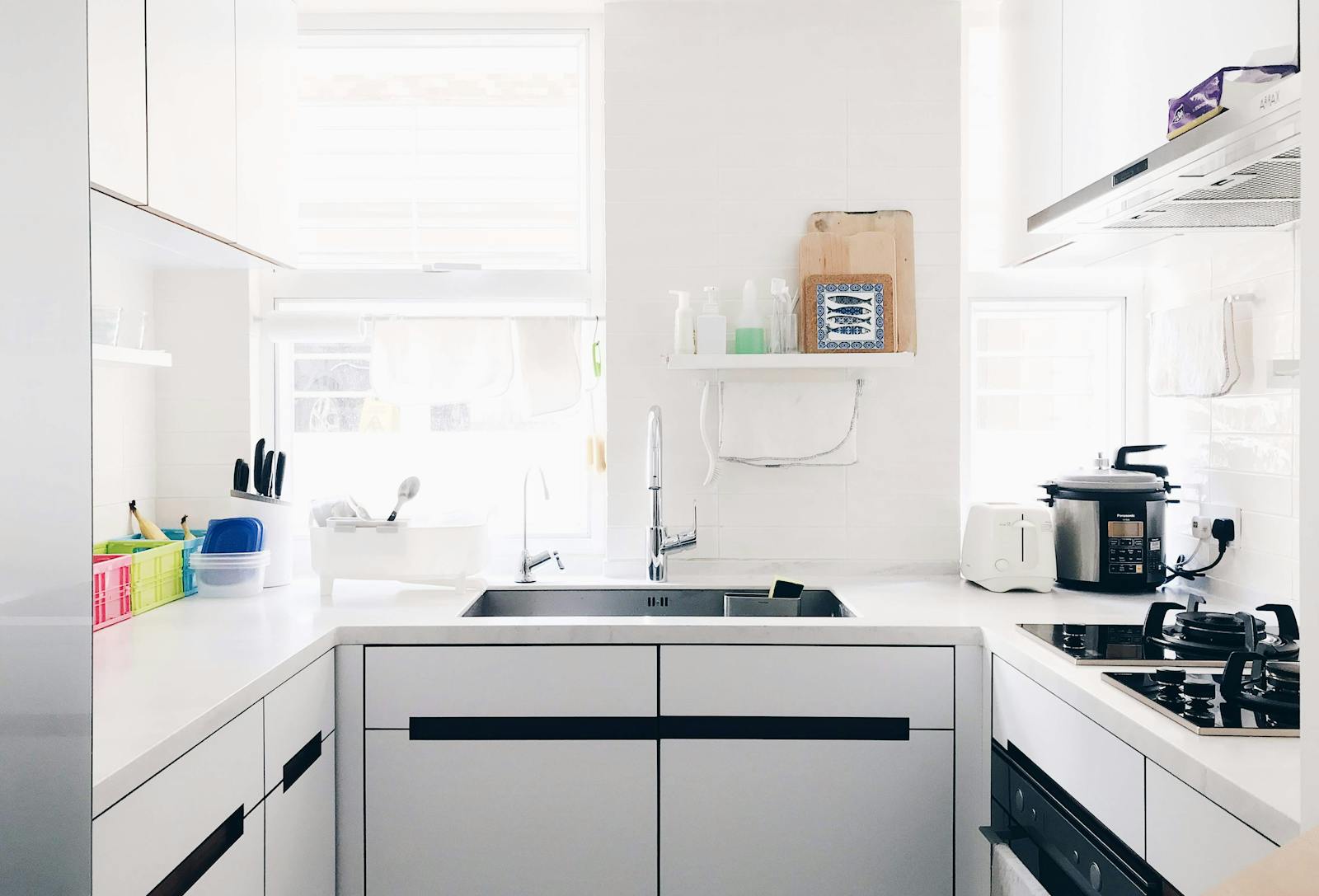 clean minimalist kitchen counter