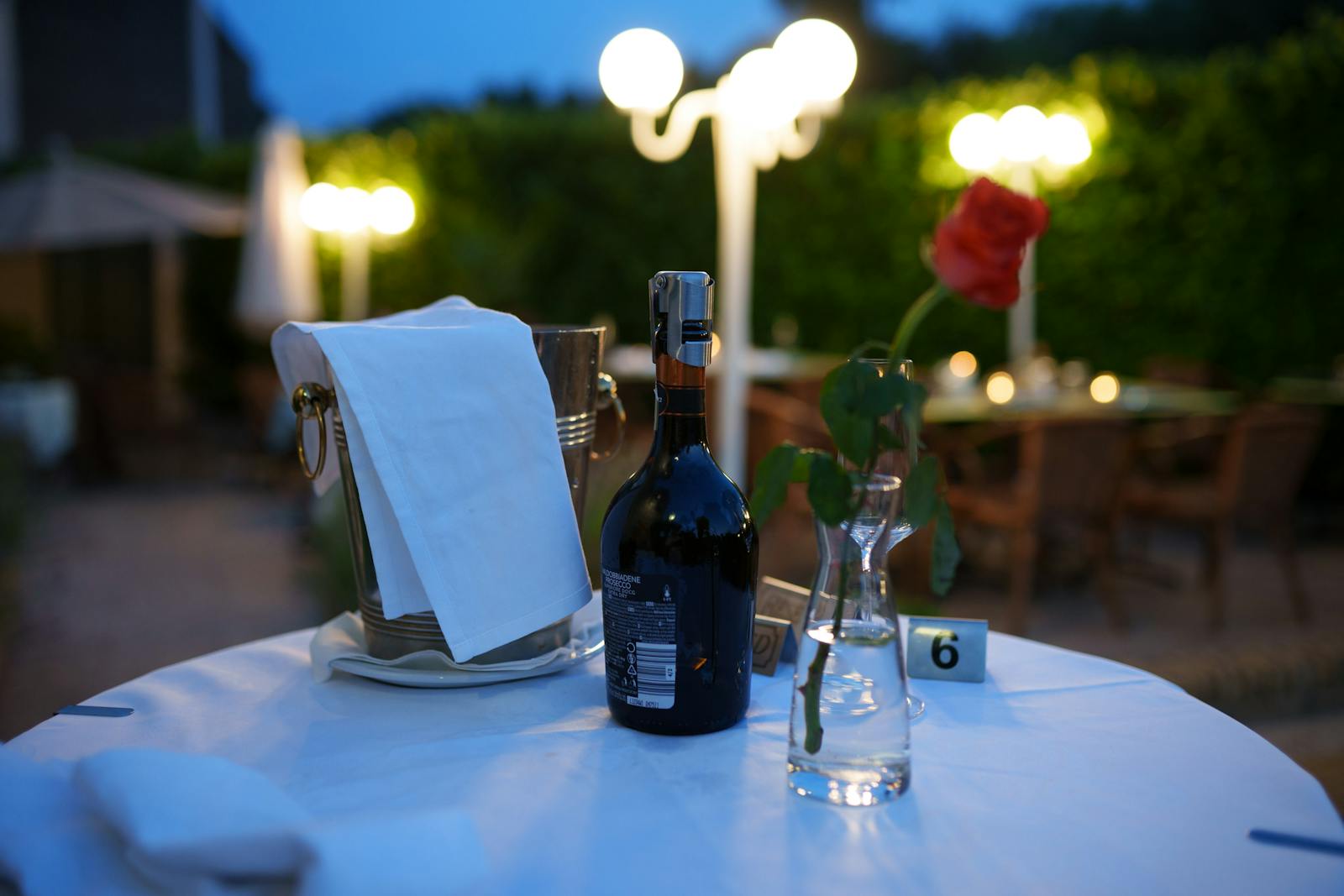 empty restaurant table evening