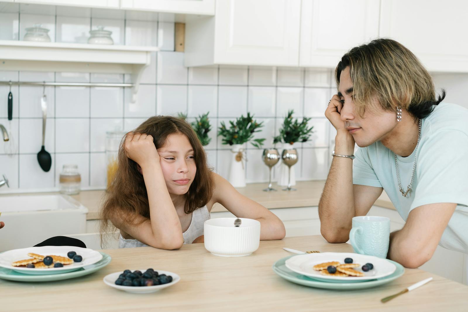 parent child conversation kitchen