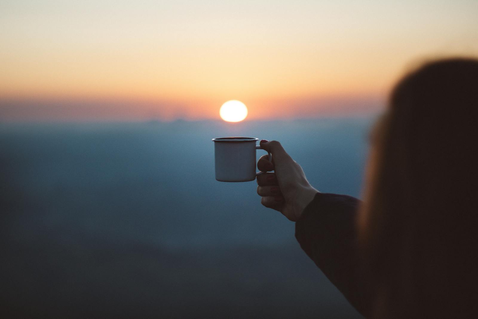 woman drinking morning coffee