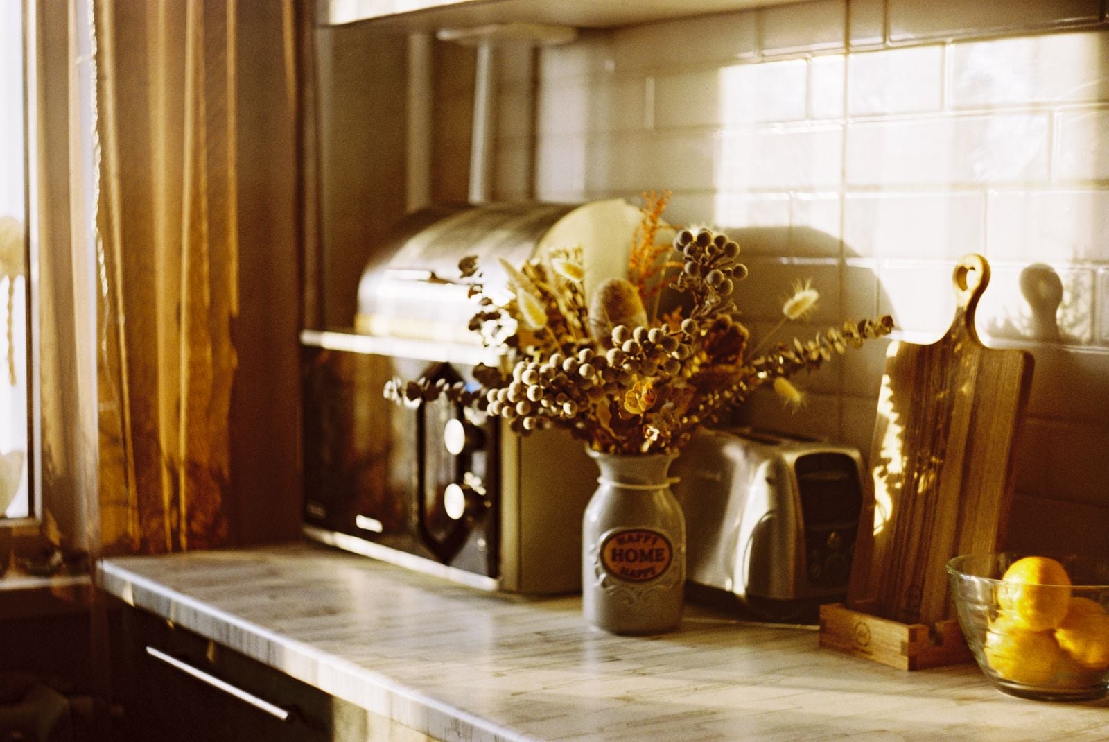 empty kitchen morning light