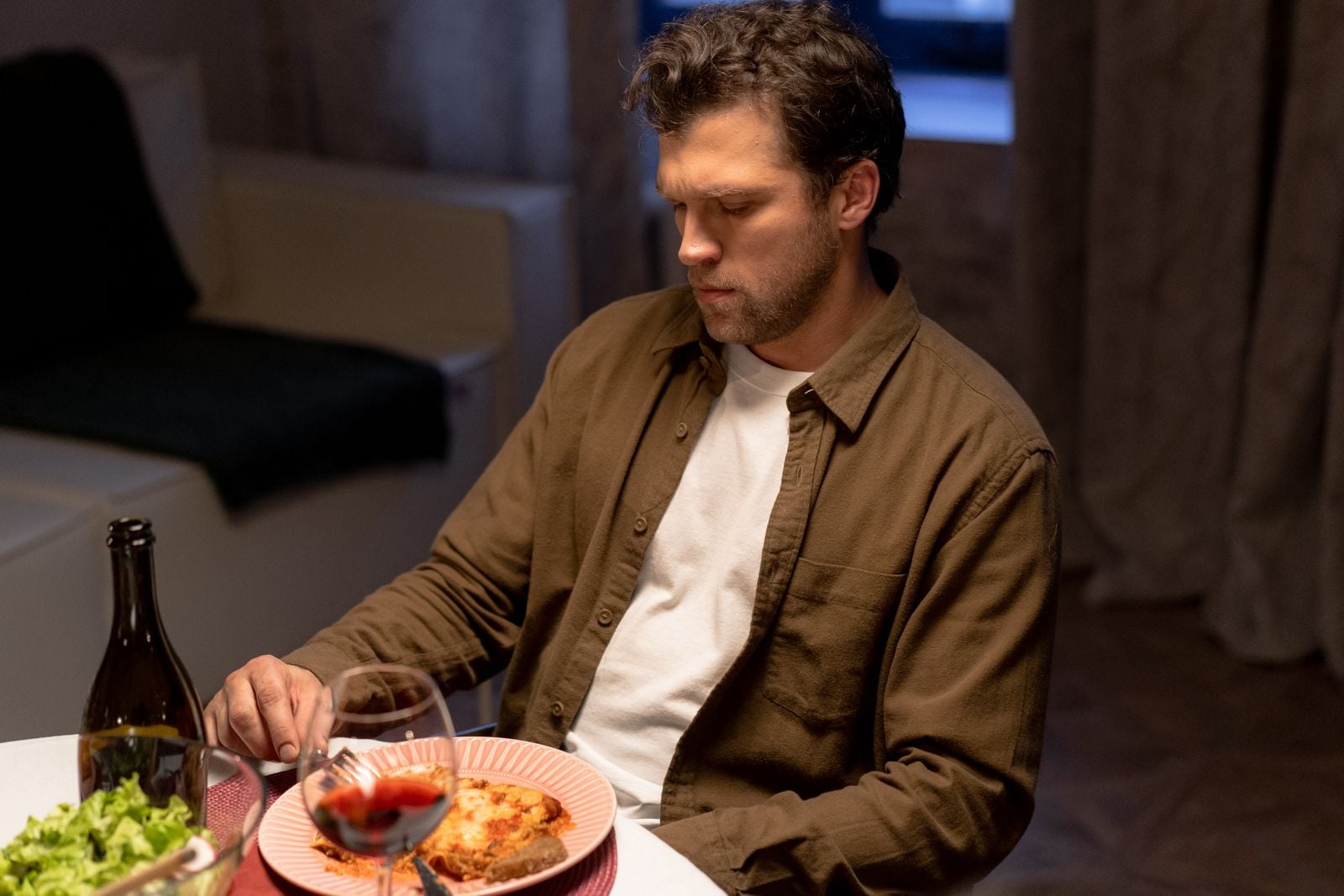 quiet meal alone