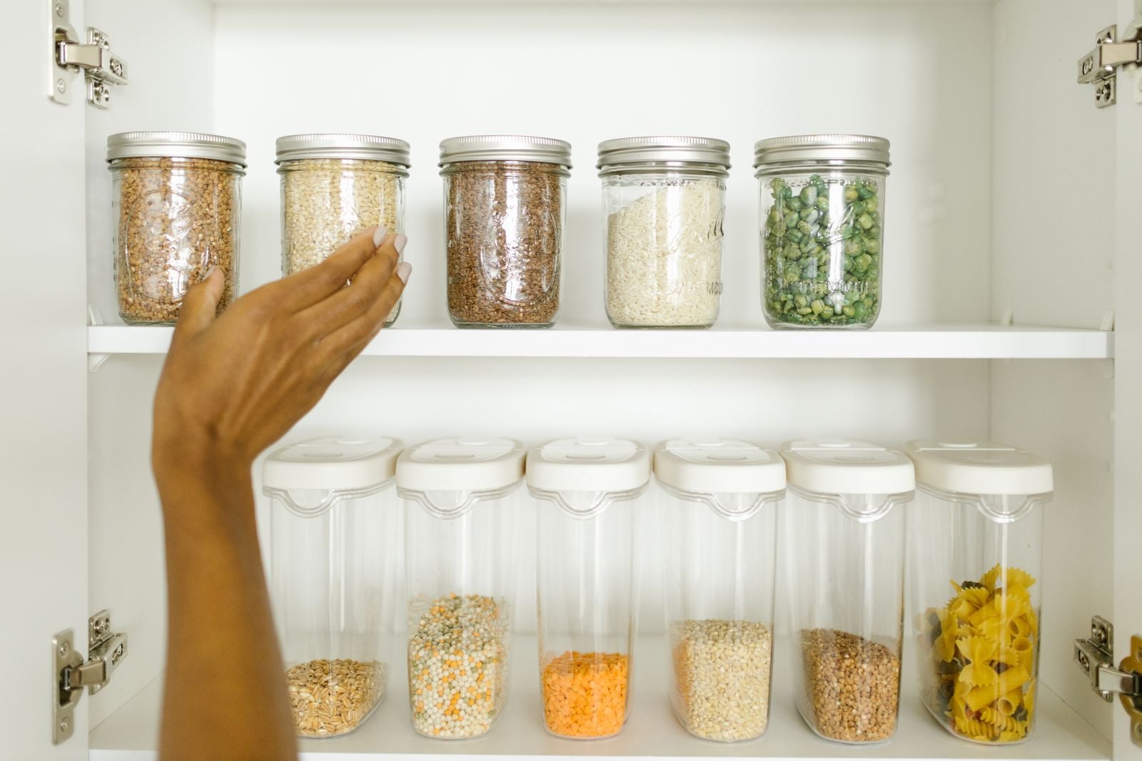 stocked pantry shelves
