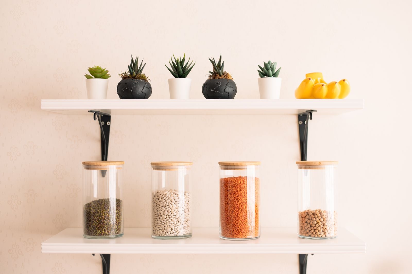bright organized pantry shelves